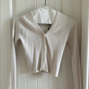 Zara Kids Cream Ribbed Sweater
